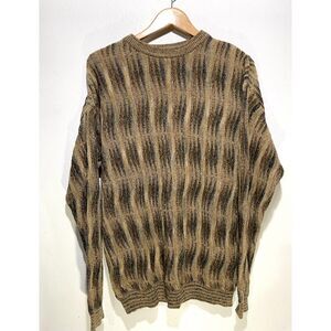 Bachrach sweater vtg movement 3D dark academia airthy grandpa comfy casual men L